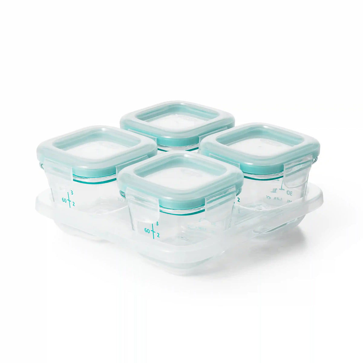 4 oz Glass Baby Blocks™ Freezer Storage Containers - Tot Teal