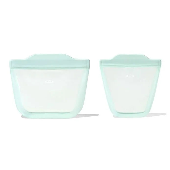 Tot Silicone Reusable Bags – 2 Piece Mixed Snack Set - Blossom